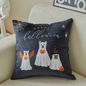 Happy Halloween Ghost Dog Pillow Case